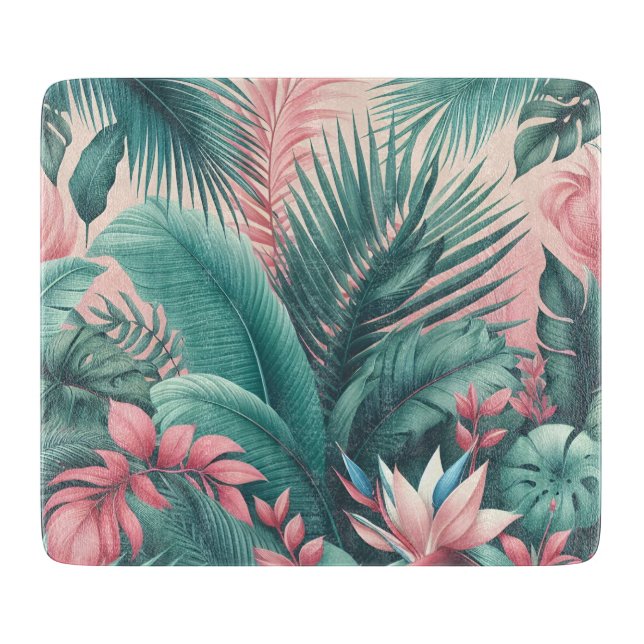Tropical Paradise Botanical Pattern Cutting Board (Front)