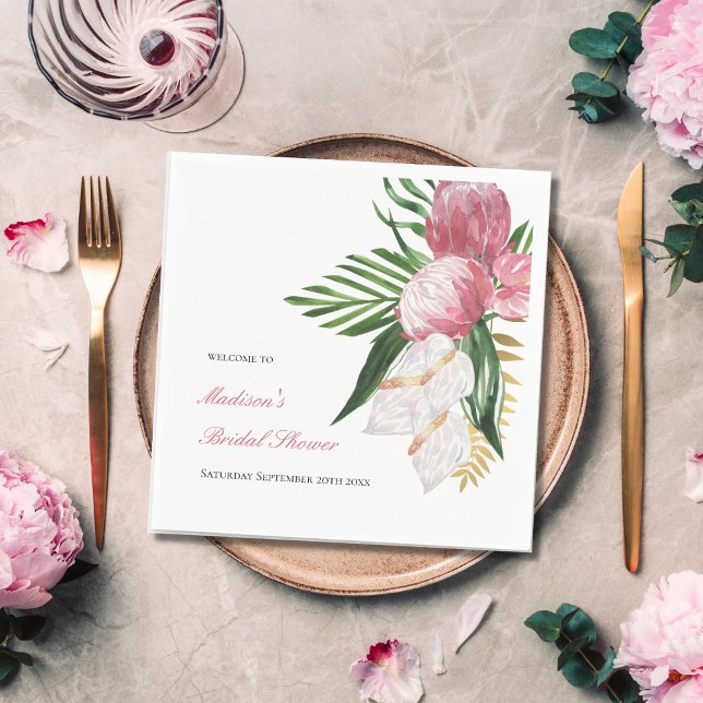 Tropical Paradise Bridal Shower Napkins (Creator Uploaded)