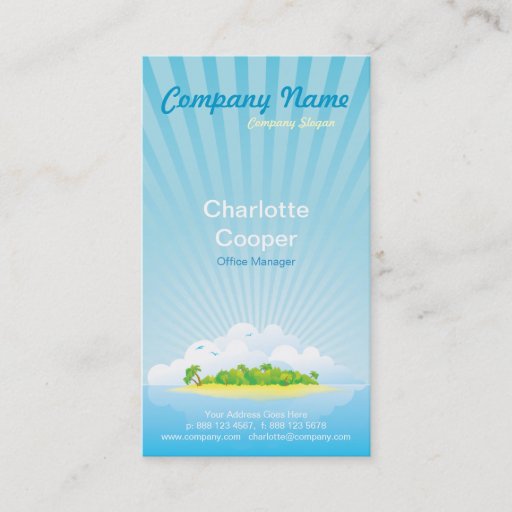 Customizable Tropical Paradise Business Card