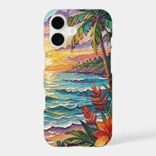 Tropical Paradise   Coastal Beach Scene Impasto iPhone 17 Case