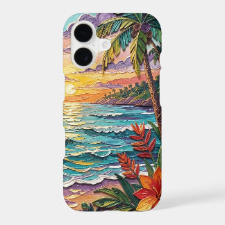 Tropical Paradise | Coastal Beach Scene Impasto iPhone 17 Case