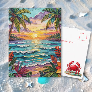 Tropical Paradise Coastal Keeping in Touch Postcard