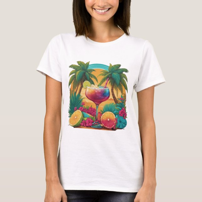 Tropical Paradise Cocktail T-Shirt (Front)