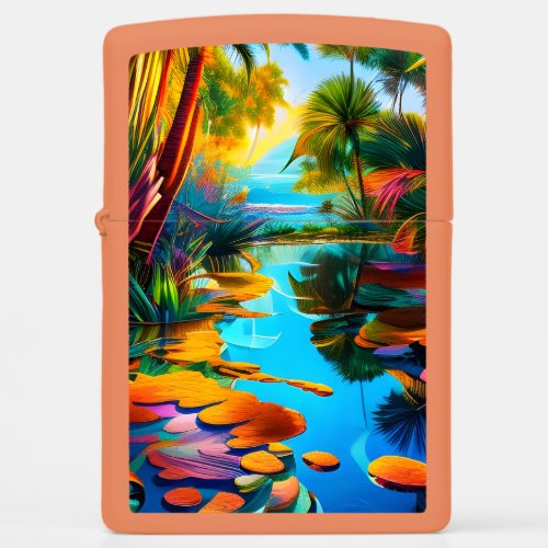 Tropical Paradise Cove Zippo Lighter