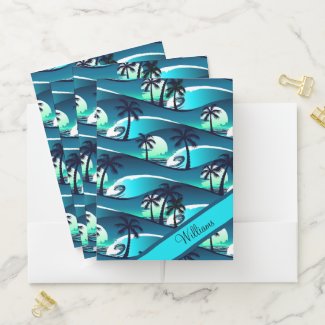 Tropical Paradise Custom   Pocket Folder