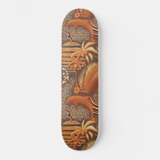 Tropical Paradise dark brown Skateboard