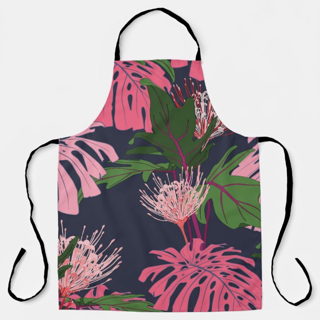 Tropical Paradise: Exotic Leaves and Flowers Apron (Front)