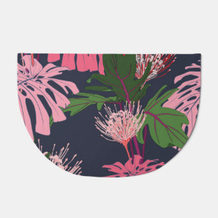 Tropical Paradise: Exotic Leaves and Flowers Doormat