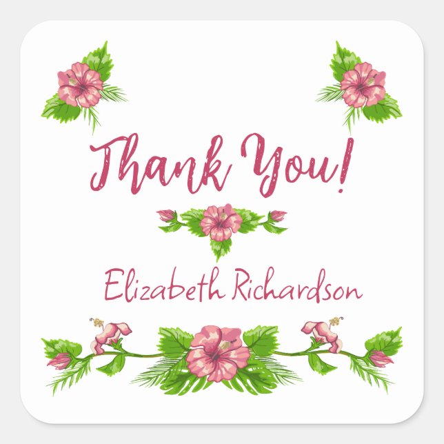 Tropical Paradise Floral Design Sticker (Front)