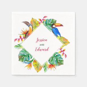 Tropical Paradise Floral Hawaiian Wedding Napkins