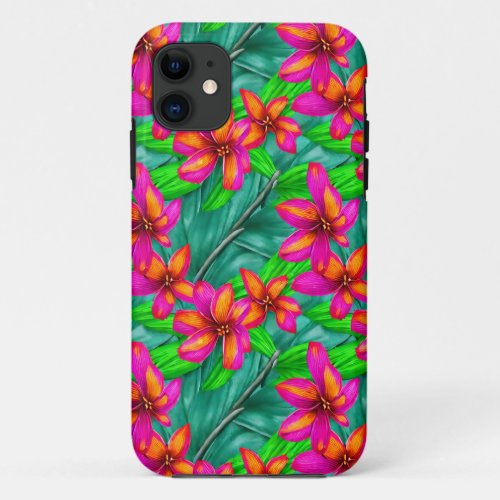 Tropical Paradise Floral Pattern iPhone 11 Case