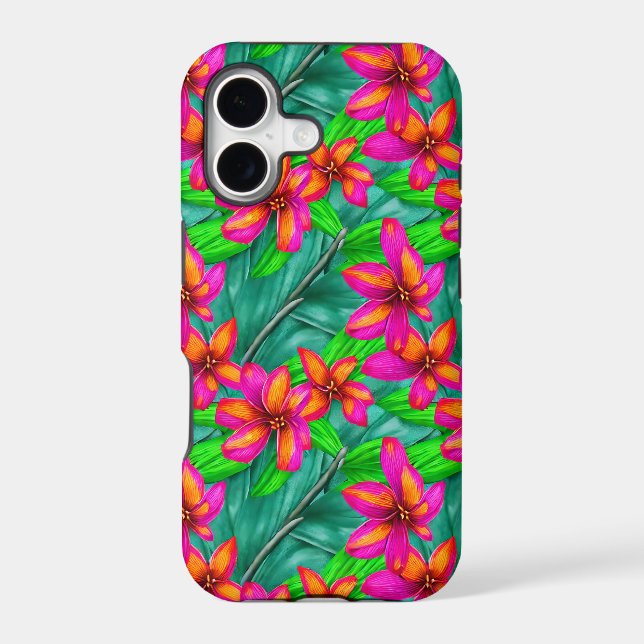 Tropical Paradise Floral Pattern Iphone Case (Back)