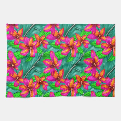 Tropical Paradise Floral Pattern Kitchen Towel