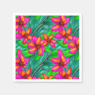 Tropical Paradise Floral Pattern Napkins