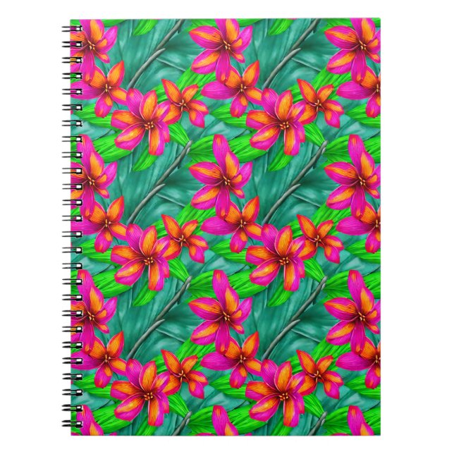 Tropical Paradise Floral Pattern Notebook (Front)