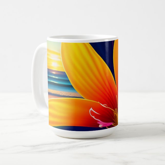 Tropical Paradise Flowers Coffee Mug (Front Left)