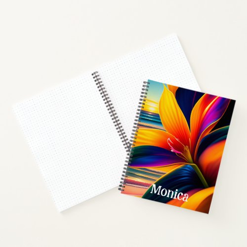 Tropical Paradise Flowers Personalized Bullet Notebook