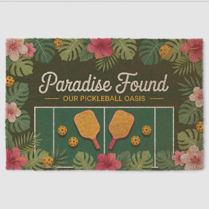 Tropical Paradise Found Pickleball Court Welcome Fiber Doormat