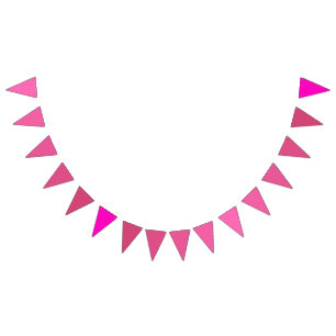 Tropical Paradise Gradient Hot Pink to Fuchsia Bunting Flags