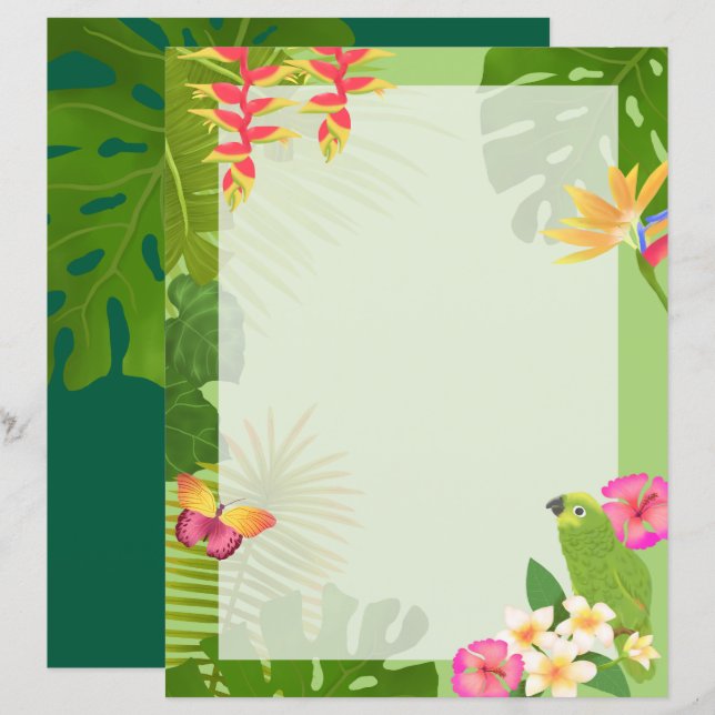 Tropical Paradise Green Blank (Front/Back)
