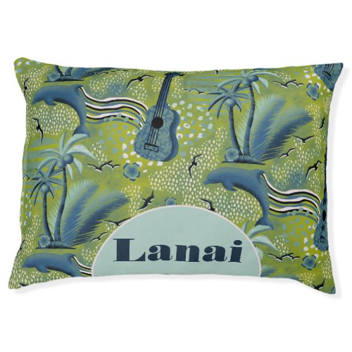 Tropical Paradise green island inspired oasis Pet Bed