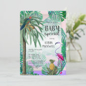 Tropical Paradise Greenery Boho Baby Sprinkle Invitation (Standing Front)
