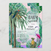 Tropical Paradise Greenery Boho Baby Sprinkle Invitation (Front/Back)