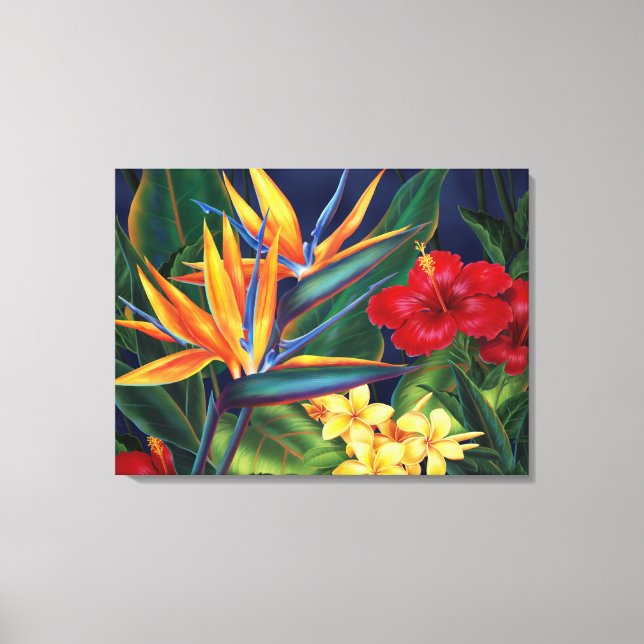 Tropical Paradise Hawaiian 2-Panel Wrapped Canvas (Front)