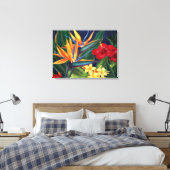 Tropical Paradise Hawaiian 3-Panel Wrapped Canvas (Insitu(Bedroom))