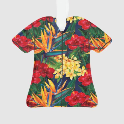 Tropical Paradise Hawaiian Floral Aloha Shirt Ornament