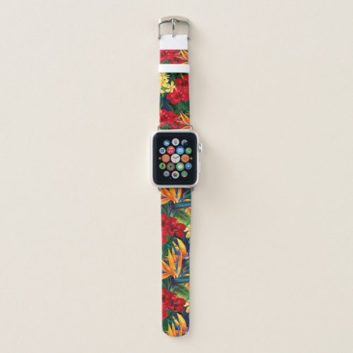 Tropical Paradise Hawaiian Floral Apple Watch Band