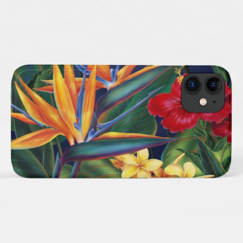 Tropical Paradise Hawaiian Floral iPhone 11 Case