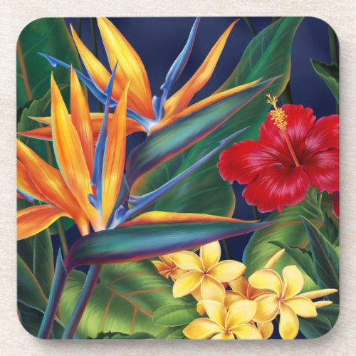 Tropical Paradise Hawaiian Floral Coasters