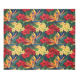 Tropical Paradise Hawaiian Floral Duvet Cover