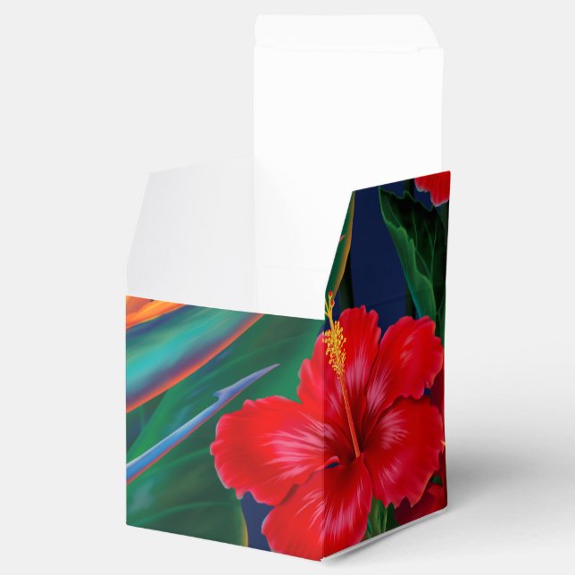 Tropical Paradise Hawaiian Floral Favor Boxes (Opened)
