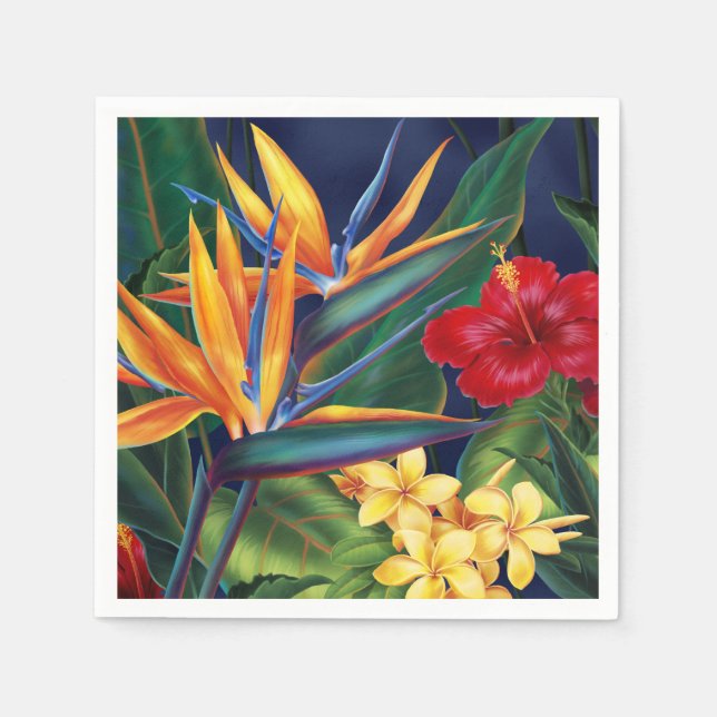 Tropical Paradise Hawaiian Floral Napkins (Front)