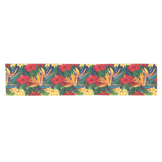 Tropical Paradise Hawaiian Floral Short Table Runner (Horizontal)