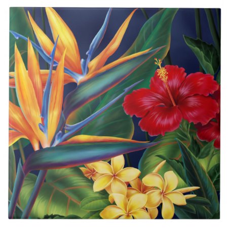 Tropical Paradise Hawaiian Floral Tiles & Trivets