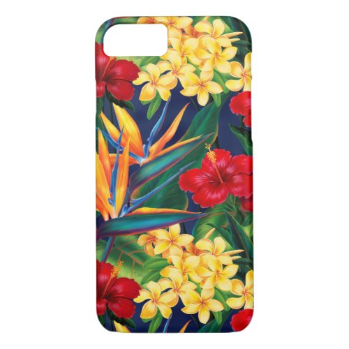 Tropical Paradise Hawaiian Floral Vertical iPhone 87 Case