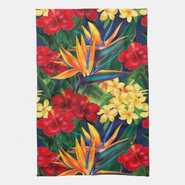 Tropical Paradise Hawaiian Floral Vertical Towel (Vertical)