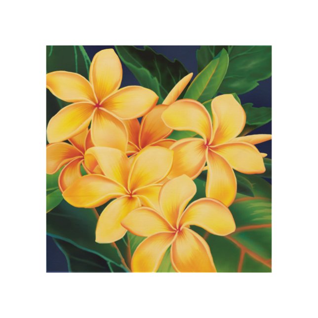 Tropical Paradise Hawaiian Floral Wood Wall Art (Front)