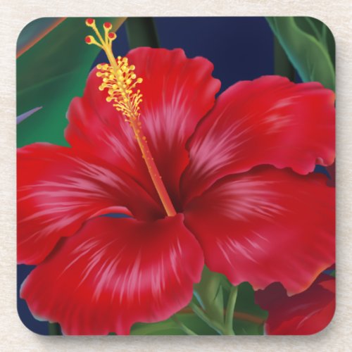 Tropical Paradise Hawaiian Hibiscus Coasters
