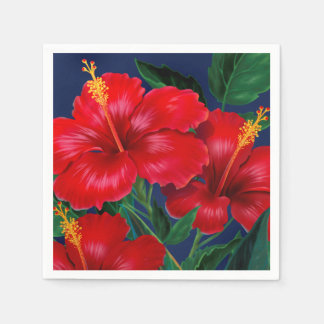 Tropical Paradise Hawaiian Hibiscus Floral Napkins