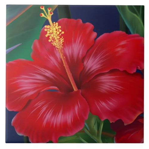 Tropical Paradise Hawaiian Hibiscus Tiles  Trivet