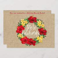Tropical Paradise Hawaiian Holiday Wreath Burlap