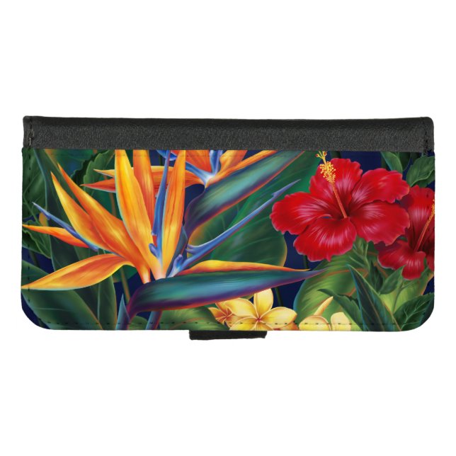 Tropical Paradise Hawaiian iPhone Wallet Case (Front (Horizontal))