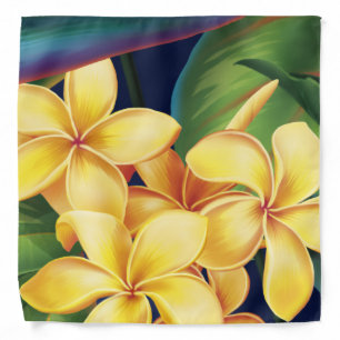 Tropical Paradise Hawaiian Plumeria Bandana