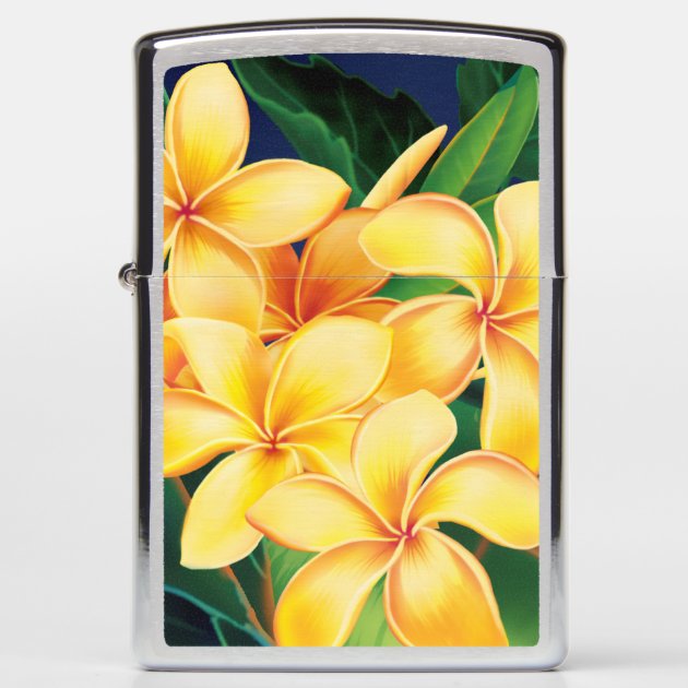 Tropical Paradise Hawaiian Plumeria Floral Zippo Lighter | Zazzle