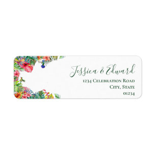 Tropical Paradise Hibiscus Hawaiian Address Label