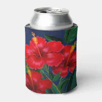 Tropical Floral Can Coolers, Hawaiian Bachelorette Party, Birthday